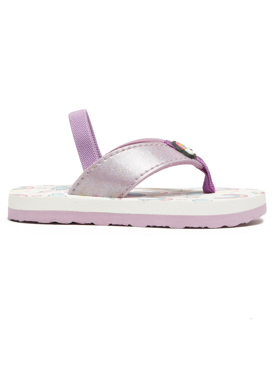 Premium Rainbow V-Shape Flip-flops With Adjustable BackSupport - Purple (Girls)