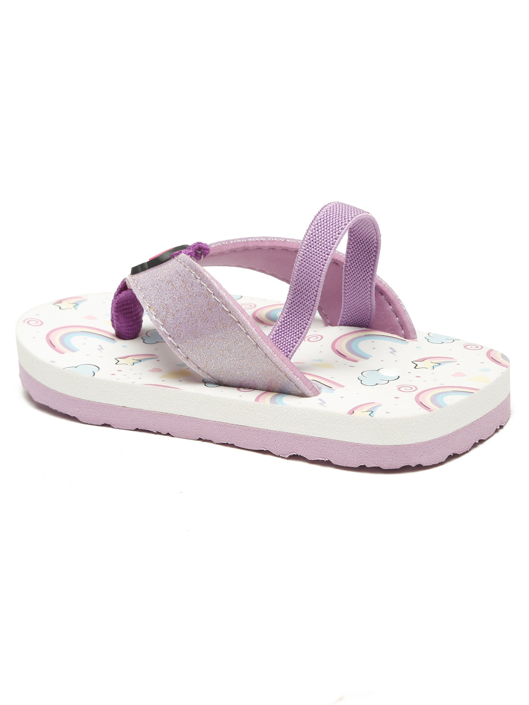 Premium Rainbow V-Shape Flip-flops With Adjustable BackSupport - Purple (Girls)