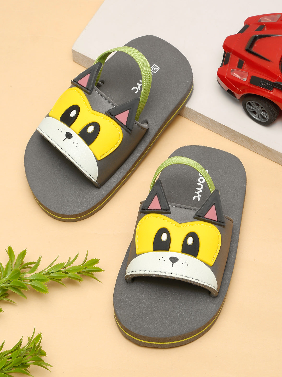 Premium Puppy Artistic Sliders - Grey (Unisex)
