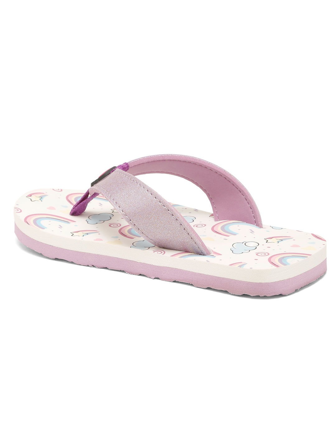 Premium Rainbow V-Shape Flip-flops - Purple (Girls)