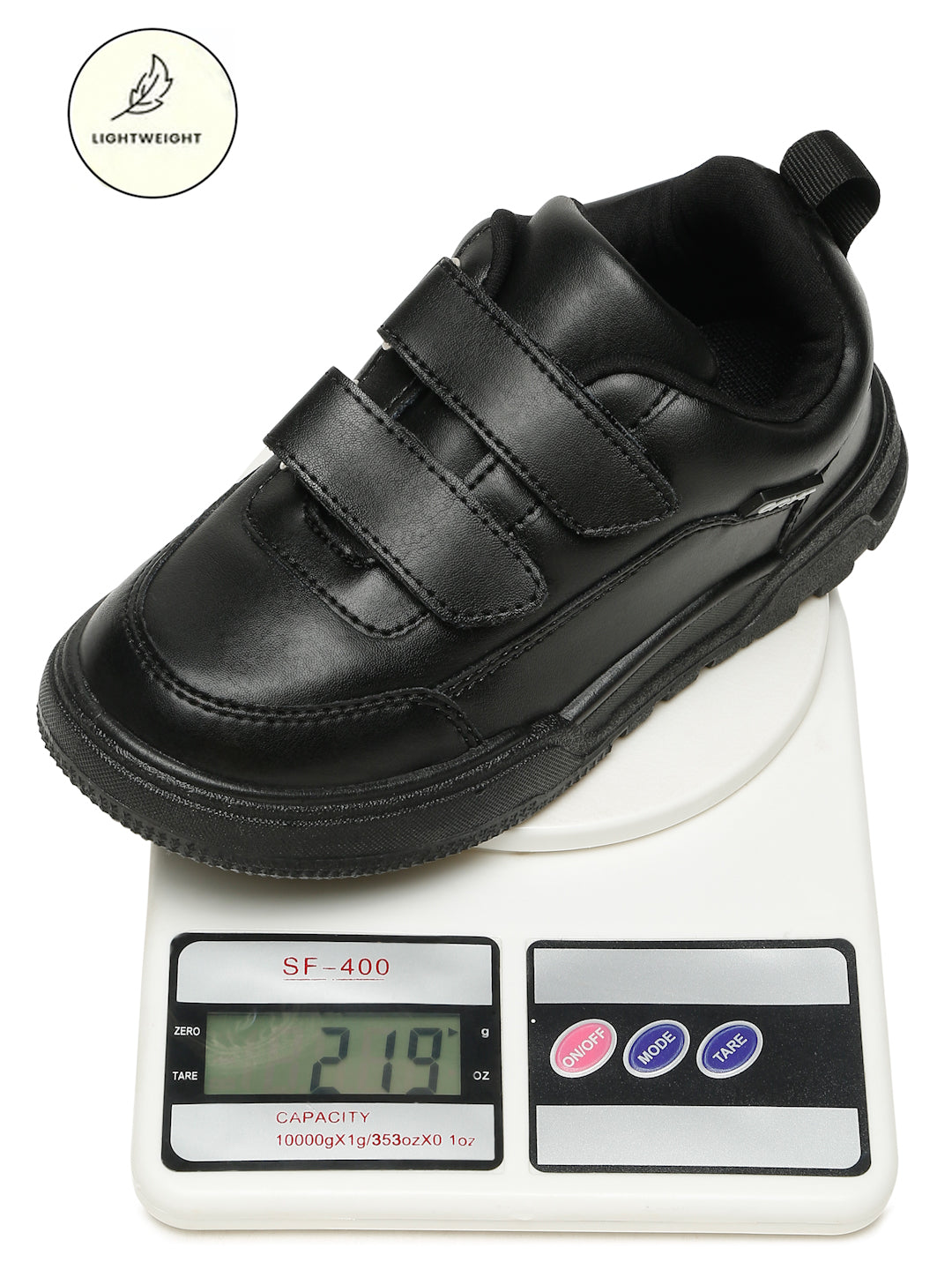 SuperKool Comfortable & LightWeight Lace-Free School Shoes - Black (Unisex)
