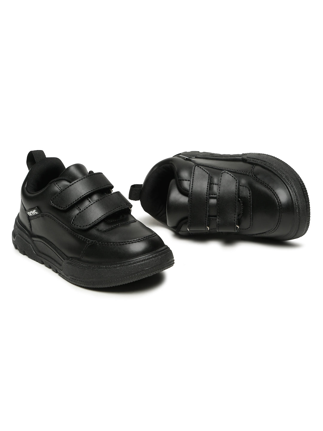 SuperKool Comfortable & LightWeight Lace-Free School Shoes - Black (Unisex)