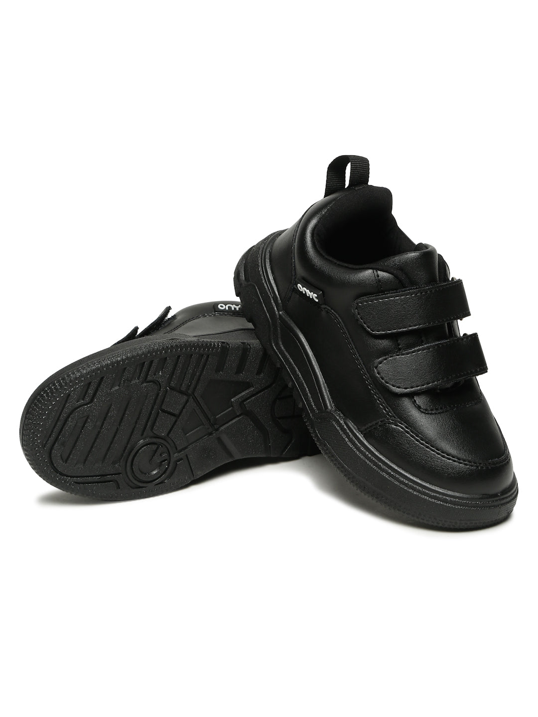 SuperKool Comfortable & LightWeight Lace-Free School Shoes - Black (Unisex)