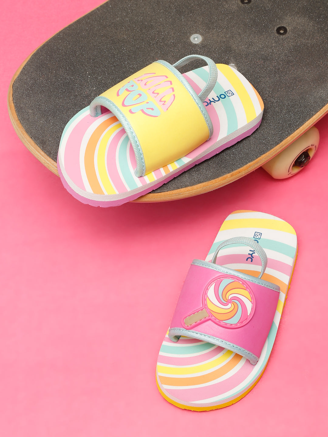 Premium Lolly Pop Artistic Sliders - Yellow (Unisex)