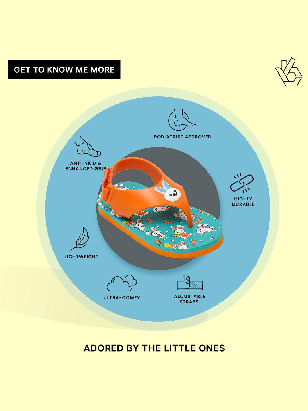 Premium Bunny Jellies Flip-flops for Kids - Orange (Unisex)