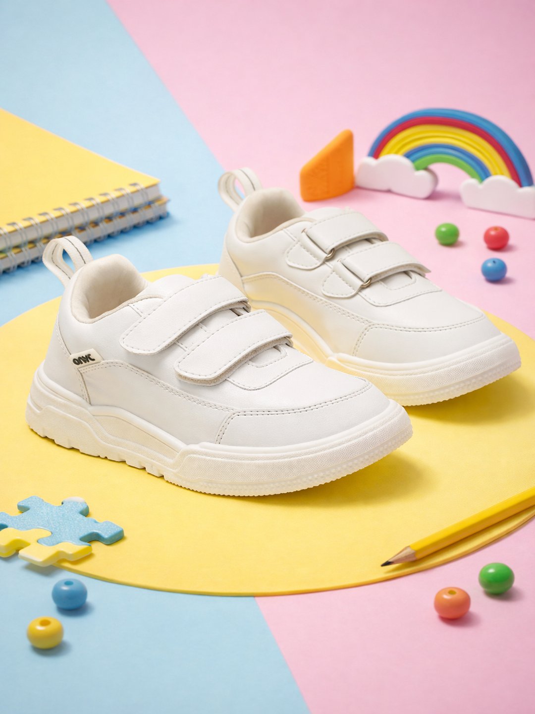 SuperKool Comfortable & LightWeight Lace-Free Sneakers - White (Unisex)